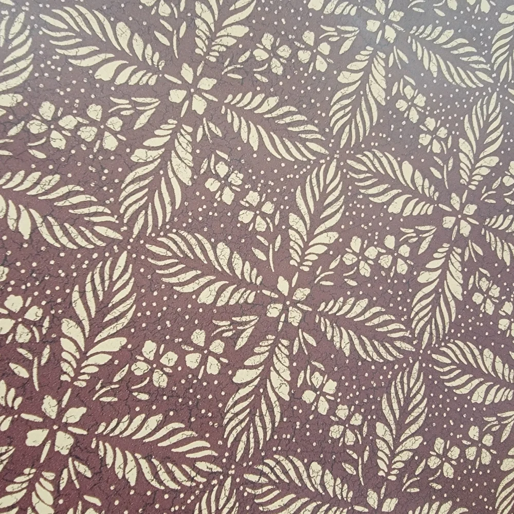 Wallpaper Red & Beige Floral Leaf Geometric country lodge